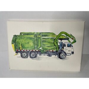 Garbage Truck Canvas art Kids Art 8"x12"